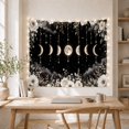 thumbnail image 5 of Hanging Moon Phases Above Clouds in a Starry Sky, Serene Celestial for Astronomy Fans, Lunar Floral Wall Art, Housewarming Gift, Tapestry Wall Hanging for Bedroom and Studio, 5 of 7