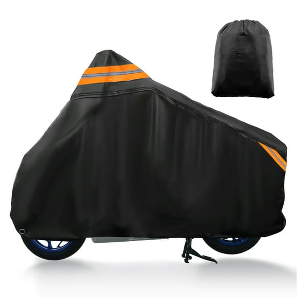 Unique Bargains 75.98' Length Motorcycle Cover Motorbike Cover Waterproof Outdoor Rain Dust Sun Protection Black