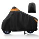 thumbnail image 1 of Cubierta de motocicleta de 75.98" Longitud, cubierta de motorbike impermeable para protección exterior contra lluvia, polvo y sol, color negro, 1 of 7
