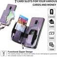 thumbnail image 3 of Phone Case for Samsung Galaxy S9 Plus Zipper Wallet Cover with Credit Card Holder Slot Shoulder Crossbody Strap Long Lanyard Leather Cell Silicone S9+ 9S 9+ S 9 9plus S9plus Women Girls Purple, 3 of 13