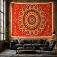 thumbnail image 6 of Terracotta Star Medallion Pattern Tapestry Wall Hanging, 6 of 7