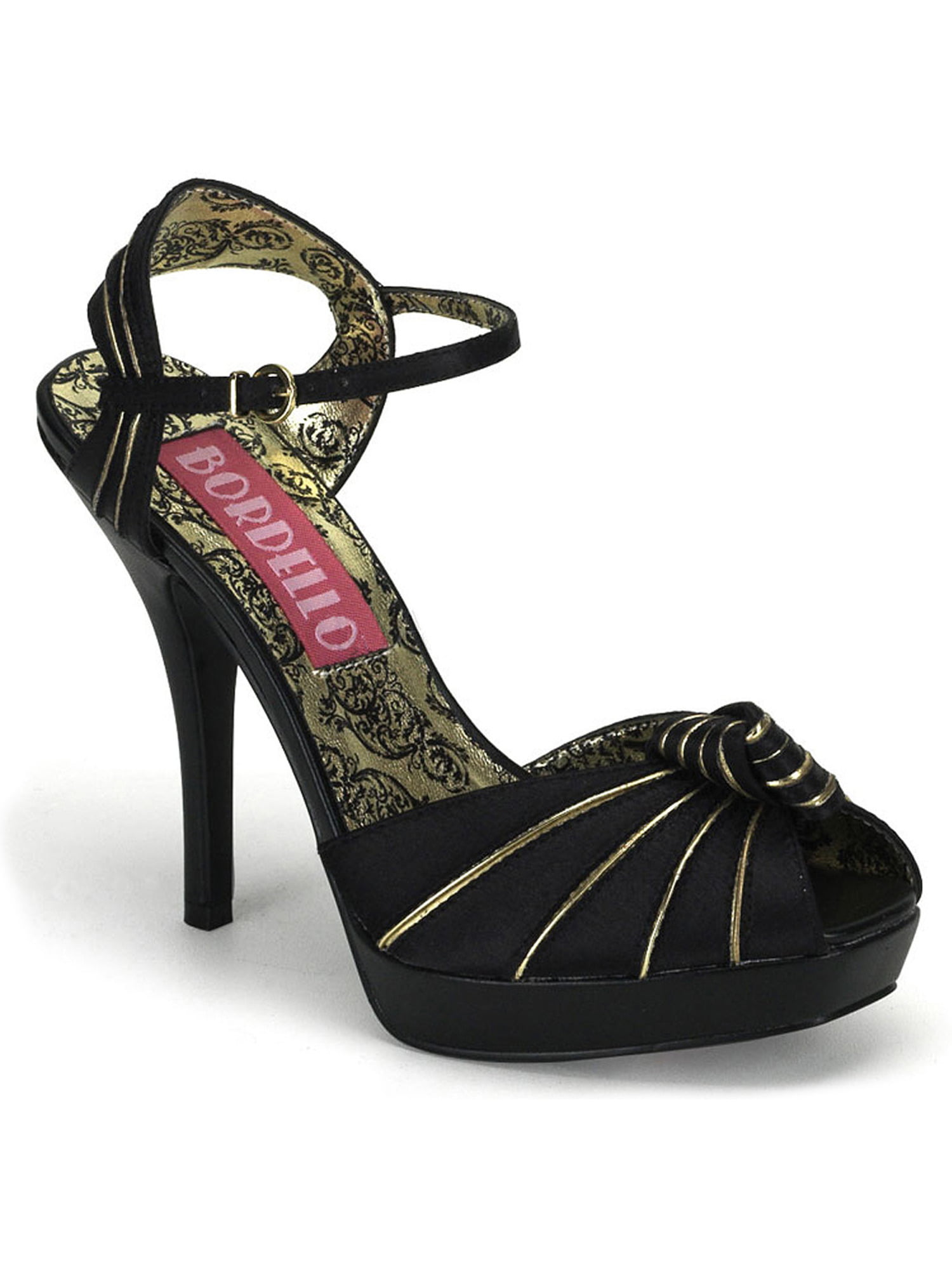 black and gold 3 inch heels
