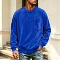 thumbnail image 6 of KICILVS Mens Sweatshirt Crewneck Fleece Pullover Long Sleeve Pocket Casual Winter Warm Top for Men Daily Wear Blue, 6 of 9