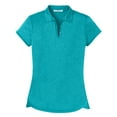 thumbnail image 5 of Ladies Trace Heather Golf Polyester Polo Shirt Tropic Blue Heather X-Large, 5 of 6