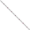 thumbnail image 2 of Sterling Silver Rhodium-Plated Composite Ruby And Diamond Bracelet (7 X 4) Made In Thailand qx855r, 2 of 5