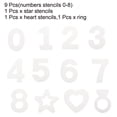 thumbnail image 3 of Plantillas de números de plástico de 8 pulgadas con anillo de estrella y corazón, plantillas digitales para arte en paredes y pasteles, 3 of 5