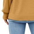 thumbnail image 4 of FAKKDUK Women's 2023 Winter Sweaters Casual Turtleneck Long Sleeve Solid Loose Pullover Sweater Jumper Tops Ladies Knitted Sweater Womens Fall Knit Pullover Sweater Top, XL&Brown, 4 of 7