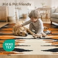 thumbnail image 4 of ODIKA Tiger Skin Print Striped Tibetan Faded Vintage Border Cow Alligator for Dorm Room, Small Living Apartment, Stain Resistant Low Profile, 4 of 7