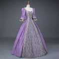 thumbnail image 2 of Elainilye Fashion Women's Formal Dresses Plus Size Vintage Gothic Court Gown Cake Skirt Lace Clashing Dress,Purple, 2 of 3