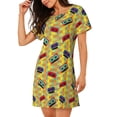 thumbnail image 2 of Easygdp 90s Audio Tape Camisón de manga corta para mujer, informal, estampado, 2 of 6