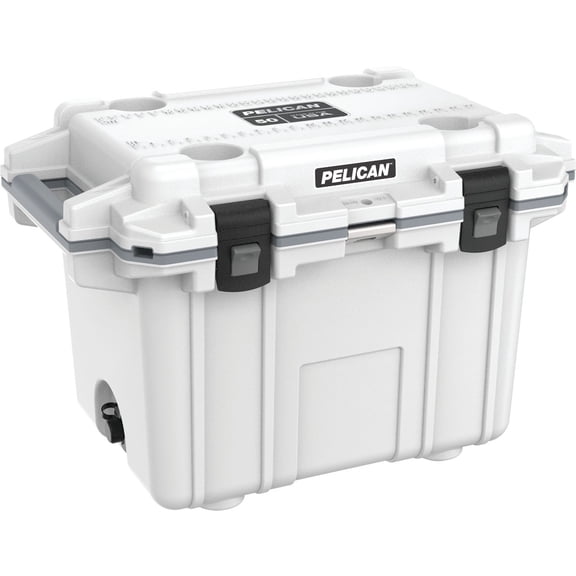 Pelican 50 Quart Elite Cooler (White/Gray)