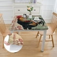thumbnail image 2 of BANET Square Vinyl Flannel Backed Tablecloth, Vintage Rooster, Vinyl Flannel Backed Table Cloth white, 2 of 8