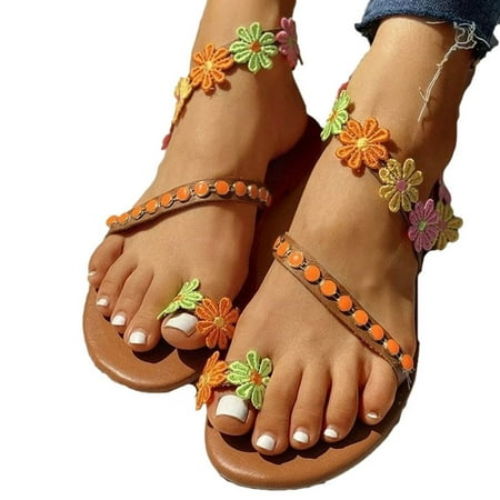 

Cglfd Summer New Style Casual Fashion Flower Women S Slip-On Roman Flat Sandals