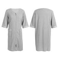 WBQ Men's Zipper Front House Coat Short Sleeve Waffle Belt Robe Zip Up