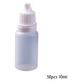thumbnail image 4 of Qarigey Pack of 50 Eye Drop Bottles Container 10ml Storage Oil Portable Squeezable Essential Plastic Hand Travel Empty Dropper Cuentagotas de vidrio y botellas Como se muestra 10ml, 4 of 6