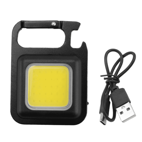 New Arrivals COB Flashlight,500Lumen Bright Rechargeable Keychain Mini Flashlight 3 Light Mode with Bottle Opener for Fishing,Camping