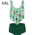 thumbnail image 2 of Eigraketly Traje de baño sin mangas de cintura alta con estampado de hojas digitales de piezas para mujer Traje de baño No.1 XXL Eigraketly OD001368-05, 2 of 4