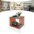 thumbnail image 5 of Modern Acrylic Nightstand Side Table with Storage Shelf Clear Bedside Table End Table for Living Room Bedroom (Brown), 5 of 9