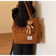 thumbnail image 4 of Fashion New Foldable Casual Style School Large Capacity Shopping Bag Handbag Bear Shoulder Bag Casual Shoulder Bag BLACK, 4 of 8