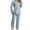 Light Blue, variant on Ltctricy 2 Piece Pajamas Outfits for Women Comfy Long Sleeve Tops and Wide Leg Pants Loungewear Set Sleepwear Homewear
