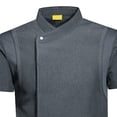thumbnail image 6 of Chef Coat Jacket Short Sleeve Work Wear Cooking Clothes Catering Shirt Unisex Uniform for Kitchen Cafe Pubs Restaurant Food Industry , Gray M, 6 of 8