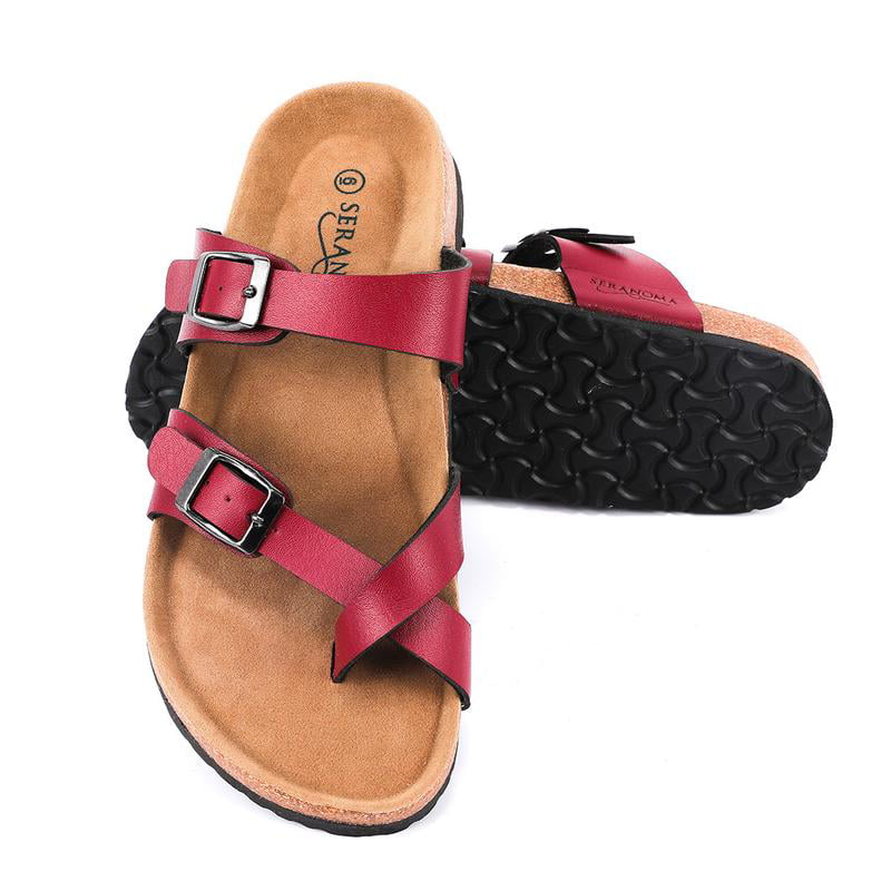 open toe slide sandals