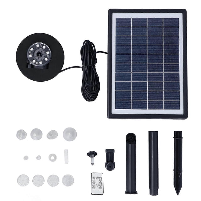 Solar Fountain Pump 10V 7W Split Type Multiple Stream Modes Anti Clogging Solar Fountain Pump with LED for Swimming Pools_Perfect Gift
