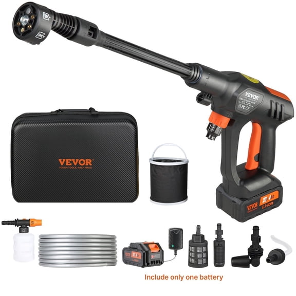 Cordless Pressure Washer 652 PSI 1.1 GPM Portable Power Cleaner with 4.0Ah Battery Charger 6 in 1 Nozzle for Car Home Floor Cleaning and Watering