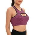 thumbnail image 5 of FANNYC Sexy Racerback Sports Bra For Women Seamless High Impact Support Yoga Sports Bra Padded Mesh Stretch Running Active Gym Workout Fitness Tank Tops With Removable Cups,XS-XL, 5 of 8