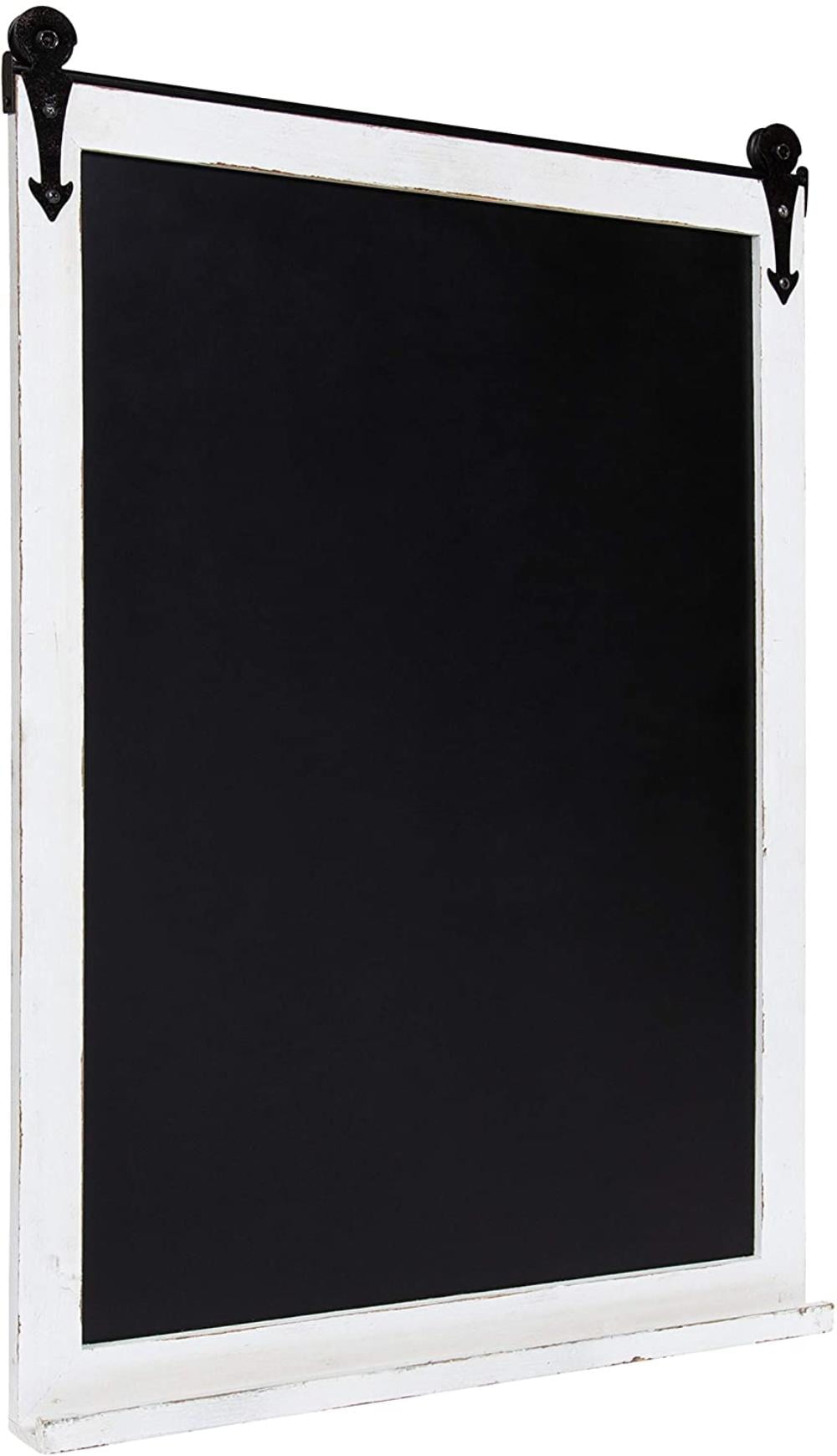 Kate and Laurel Cates Modern Farmhouse Barn Door Wood Framed Chalkboard