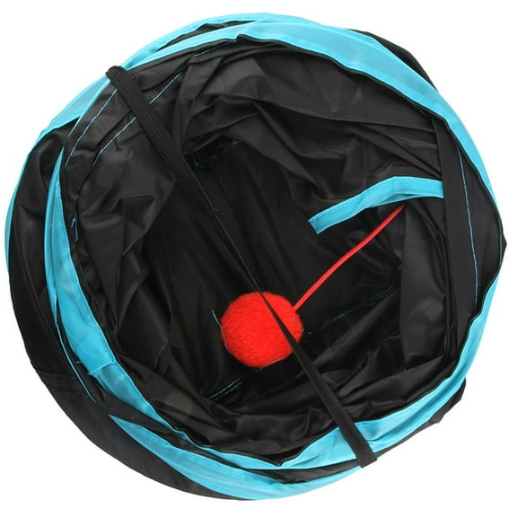 KONTONTY Polyester Cat Tunnel Featuring Three Large Tubes and a Foldable Design for Energetic Pets