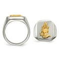 thumbnail image 2 of Mens Praying Hands Polished Stainless Steel Ring, 2 of 4