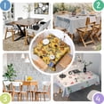 thumbnail image 4 of Beige Sunflower Butterfly Pattern Square Tablecloth,Waterproof Square Table Cover,Wipeable Spillproof Washable Table Cover for Home Kitchen Party Decor 42"X42"(107x107cm), 4 of 6