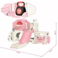 thumbnail image 4 of NYEEKOY 9-In-1 Toddler Slide, Bus-Themed Kids Slide and Climber Playset with Basketball Hoop, Ring-Toss, Car Playhouse, Kids Indoor and Outdoor Playground for Baby Age 1-8, 4 of 11