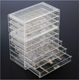 thumbnail image 1 of Acrylic Earrings Holder Organizer Box Large Clear Earring Jewelry Storage Organizer Box Transparent Stackable Drawers Jewelry Display for Earrings Necklace Bracelets Rings Layers Pi, 1 of 6