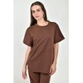 thumbnail image 4 of Conjunto casual blusa + pantalon Roman Fashion /Juvenil, 9006 (Cafe) cafe G, 4 of 5