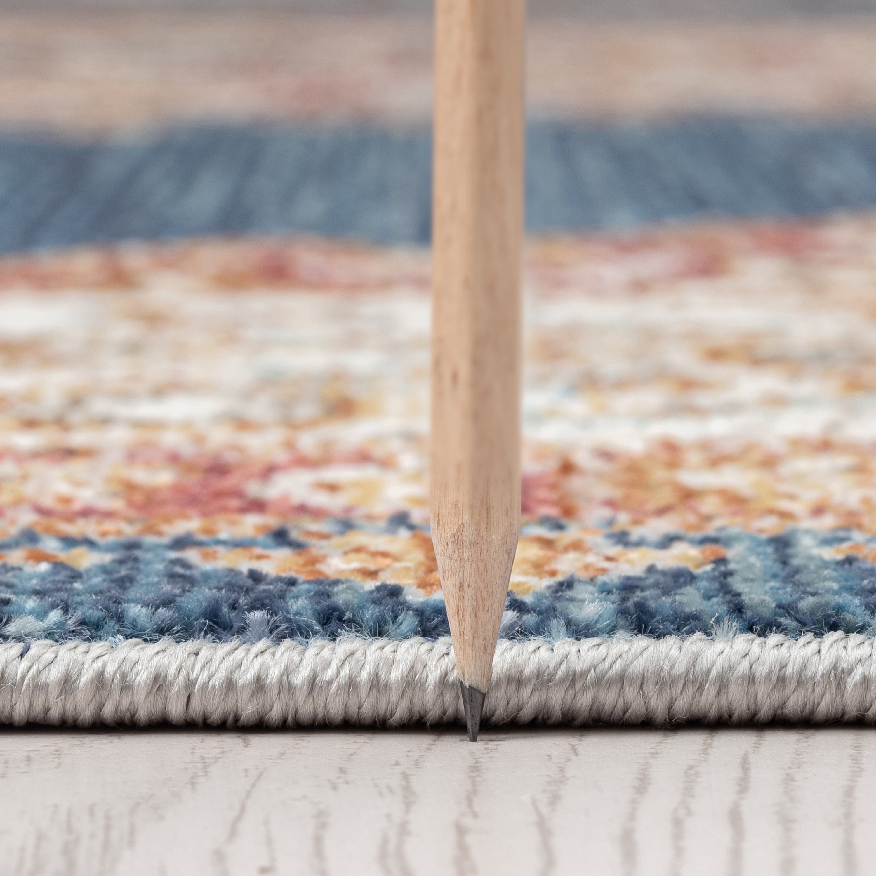 Traditional 8x10 Area Rug (7'11'' x 10'3'') Medallion Navy, Cream Living Room Easy to Clean