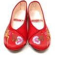 thumbnail image 2 of TJ Global Women's Traditional Chinese Phoenix and Flower Embroidery Flats - Totem Style Loafers Comfortable Round Toe Ballet, Cheongsam (Red, Size 7), 2 of 5