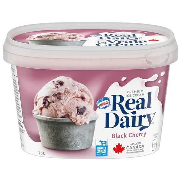 Crème glacée haut de gamme LA VRAIE CRÈME(MD) Cerise noire Contenant de 1,5 L 1,5 LT