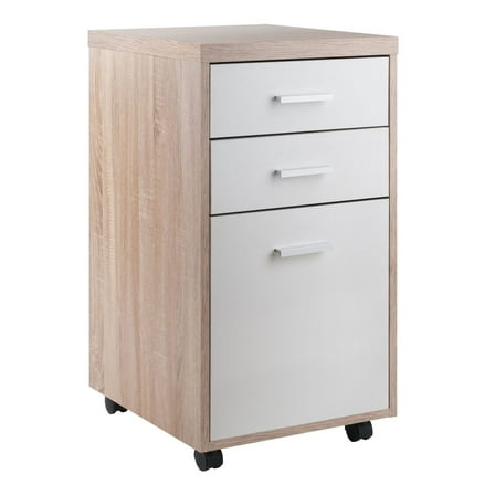 File Cabinet; 2-Drawer; Reclaimed Wood and White