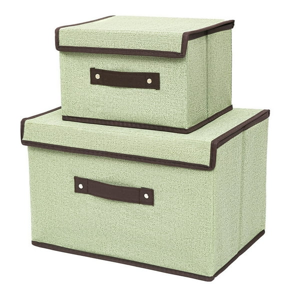 EGNMCR Foldable Storage Box With Lid 2pcs (large + Small) Fabric Storage Box With Lid, Closet Storage Box, Room Organization, Office Storage, Toy Storage,