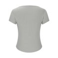 thumbnail image 5 of Women's Tops Casual Scoop Neck Short Sleeve Waffle Knit Hollow Out Shirts Loose Tunic Tops Blouses,T Shirts for Women Crewneck Short Sleeve Casual Summer Tops Lightweight Loose High Low Blouse, 5 of 6