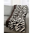 thumbnail image 1 of Zebra Print Couverture en Fausse Fourrure Peluche Micromink Douce, Jeté Réversible pour Adultes (50x60) Pouces, 1 of 1