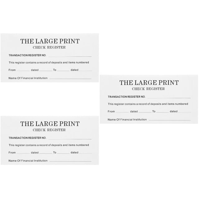 LEEYNEER 3 Pcs 1 Livre de Registre Financier Registre de Chèques Grand Imprimé Carnet de Chèques Portable Carnet de Chèques Financier