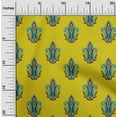 thumbnail image 1 of oneOone Viscose Chiffon Medium Yellow Fabric Leaves & Paisley Block Quilting Supplies Print Sewing Fabric By The Yard 42 Inch Wide, 1 of 4