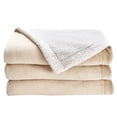 thumbnail image 4 of Great Bay Home Cozy Plush / Sherpa Reversible Throw Blanket, Twin, Tan, 4 of 6