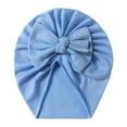 thumbnail image 4 of Splozh Baby Hats with Bows Stretchy Soft Knot Headbands with Hair Bows Head Hair Accessories for Newborn Baby Girls Infant,Blue,0-2 Years, 4 of 4
