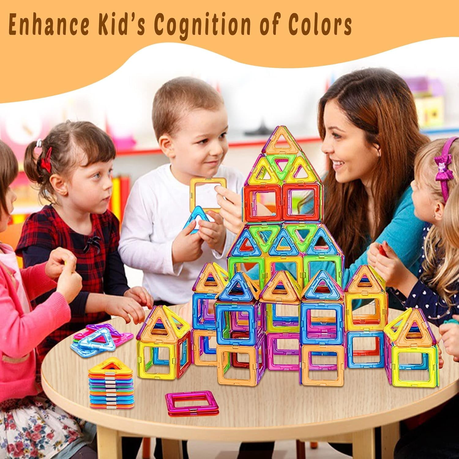 30 PCS Magnetic Tiles Large Size Building Blocks Construction Toys for Boys & Girls STEM Learning Educational Toy for Above 3 Years Old Boys and Girls,Christmas Birthday Gift Toys