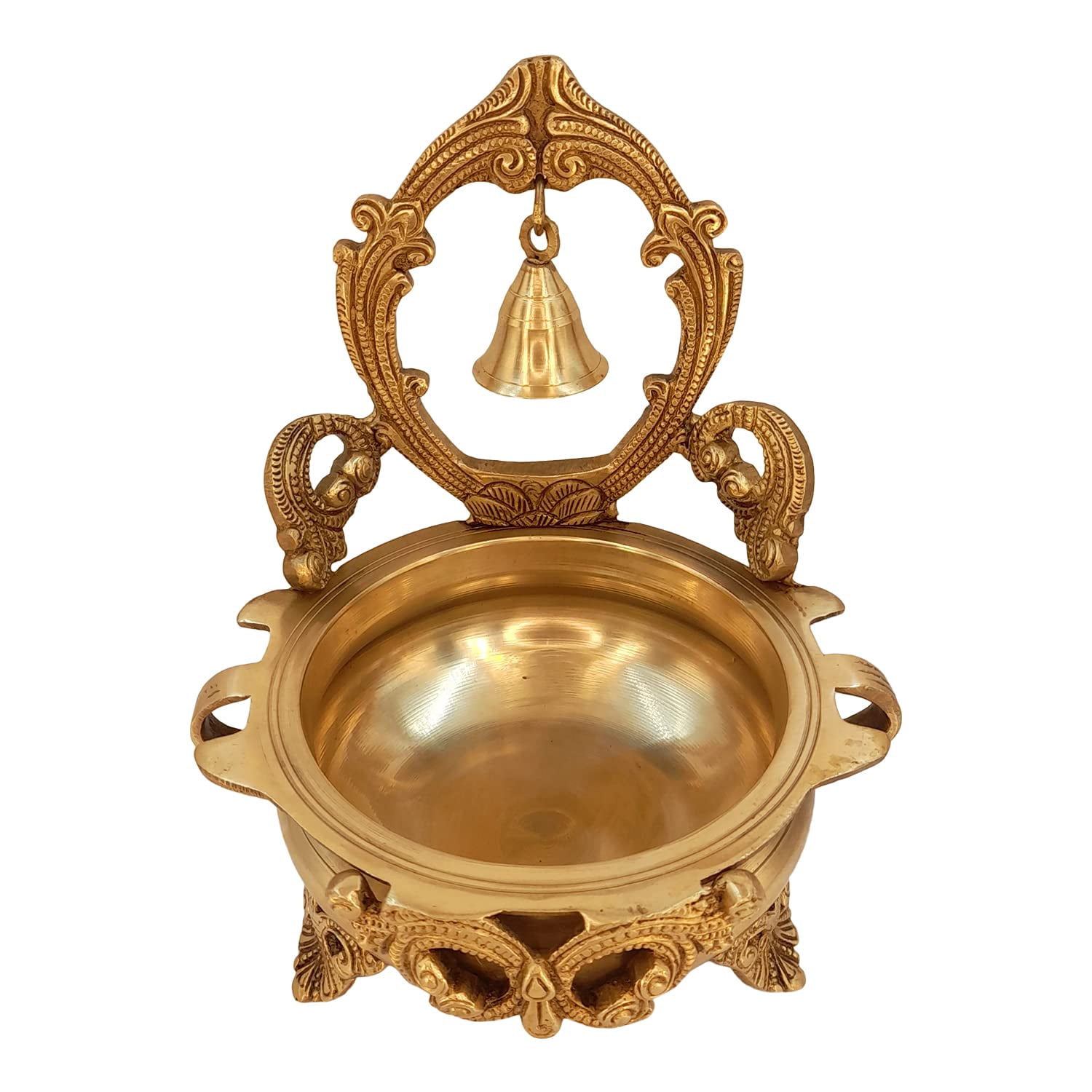 SATVIK 12 Inch Brass Elephant Urli Bowl - Decorative Flower & Floating Candle Bowl For Home Décor
