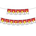 thumbnail image 1 of Banderín de cumpleaños Neyeidru preensado, rojo, blanco y amarillo, 1 of 7